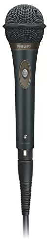 Philips Dynamisches Mikrofon SBCMD650 - Mikrofon mit Kabel - Karaoke Mikrofon - Singen, Podcasts Aufnehmen und Online-Meetings - Stoßfestes Mikrofon - Kabellänge 5M - Metall - Schwarz