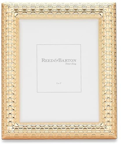 Reed and Barton 4157 Watchband Satin Gold 5 X 7 Photo Frame
