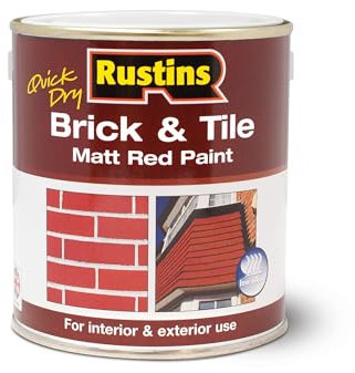 RUSTINS Quick Dry Brick and Tile Paint, Matt Red, 2.5L