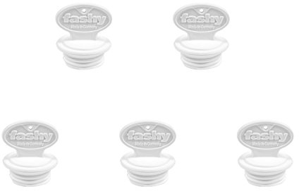 fashy 6014 Wärmflaschen Ersatz-Verschluss, groß, Gewinde Ø 29mm, weiß (5er Pack)