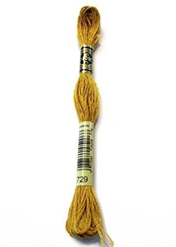 DMC 117-729 Baumwollseide, 6 Stränge, mittelgroß, altgoldfarben, 8,7 m, 12 Stück