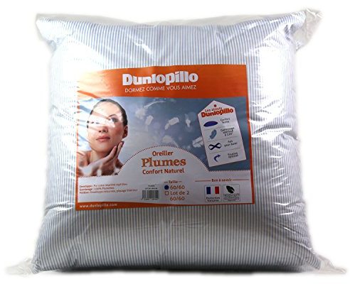 Dunlopillo Oreiller Bleu 60 x 60 cm ORPPCN060060DPO