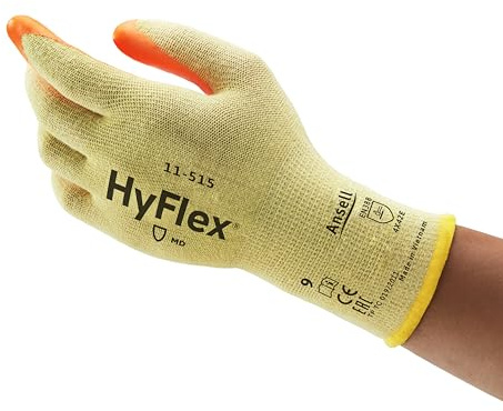 Ansell Hyflex 11-515 Safety Work Gloves Mechanical Protection, Size 10 (XL), (12 Pairs)