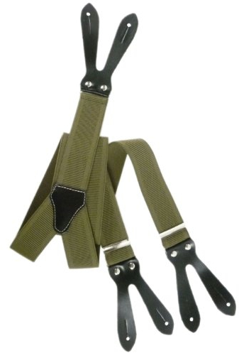 Olata Y Hosenträger zum Knöpfen | Unisex Hosenträger – 3,5 cm. Olivgrün