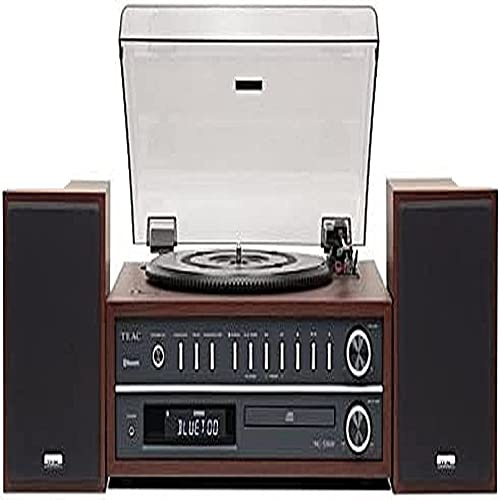 Teac MC-D800(CH) Plattenspieler-CD-Player Kombisystem (Schallplattenspieler, Riemenantrieb, drei Drehgeschwindigkeiten (33/45/78rpm), Bassreflex Lautsprecher, Bluetooth, USB, Radio), Kirschbraun