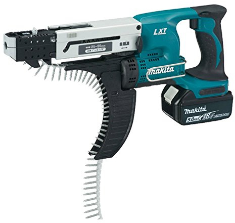 Makita Akku-Magazinschrauber 25-55 Mm 18 V / 5,0 Ah, 2 Akkus Und Ladegerät Im MAKPAC, DFR550RTJ