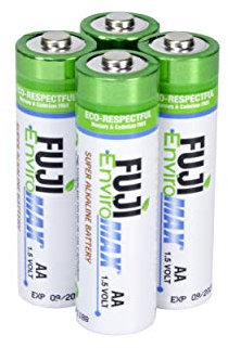 Fuji Enviromax 1.5V Super Alkaline LR6 AA Batteries - No Harmful PVC & Heavy Metals, Long Lasting, Powerful, Double A Batteries (Pack of 4)