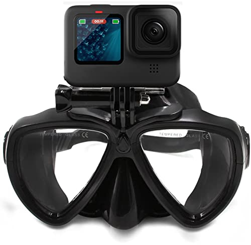 TELESIN Maschera subacquea con staffa compatibile con GoPro Hero 11 Hero 10 Hero 9 Hero 8/7/6/5/4/3 Black Insta360 DJI Action Swim Mask per Snorkeling/Snorkeling Go-Pro
