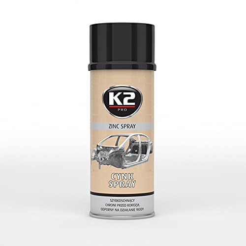 K2 Zinc Spray, High-Temperature, Corrosion Protection, Rust Protection, Weldable, 400 ml