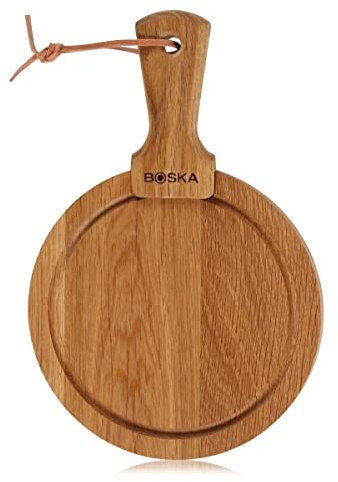 BOSKA Servierbrett Rund Friends S/authentisches Design / 16 cm/Holz/Braun / 245 x 160 x 20 mm