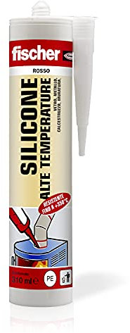 Fischer SAT Silicone Sigillante Alte Temperature, Nero, Fino a 350°, per Tubazioni Giunti Caminetti, Stufe, Piani Cottura, Tubo Cappa, 9271