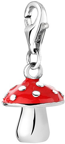 Nenalina Fliegenpilz Karabiner Charm Anhänger Bettelarmband 925 Silber