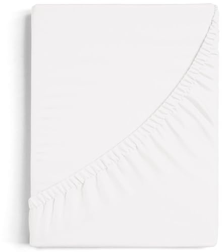 Burrito Blanco | Sábana Bajera 50% Algodón 50% Poliéster Cama 80 Blanco | 144 Hilos | Ajustable con Goma Elástica | Bolsillo hasta 27 cm | Tacto Suave | Larga Duración | Fácil Planchado