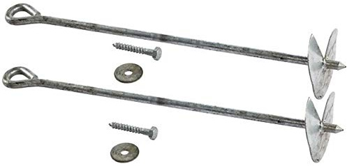 Bodenanker Set aus Stahl verzinkt Grundanker zum Eindrehen Erdanker 60 cm, 2 Stück