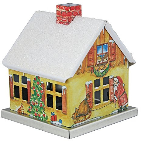 KNOX Räucherhaus aus Metall - Haus mit Weihnachtsmann - für Räucherkerzen der Größe M