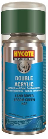 Hycote Compatible with Land Rover - Double Acrylic Aerosol Spray Paint, Epsom Green, 150 ml