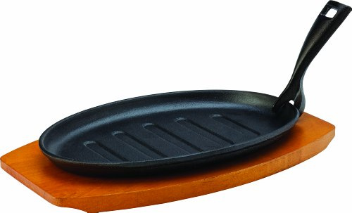 Utopia MH7009-000000-B01001 Plateau de service en fonte plat, avec dessous de plat en bois, 27 cm