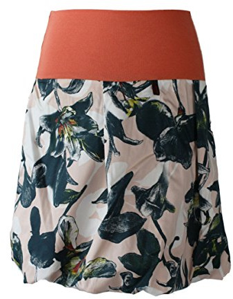 dunkle design Damen Rock A-Linie Ballonrock Winter Baumwolle (M 40/42, Lachs Petrol)