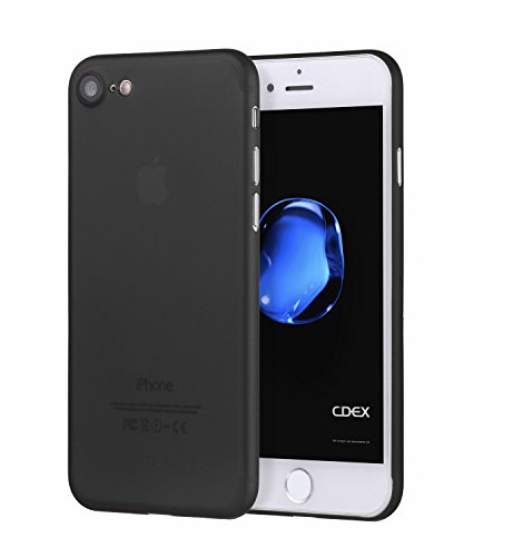 doupi UltraSlim Hülle kompatibel für iPhone SE (2022) / iPhone 8/7 (4,7 Zoll), Ultra Dünn Fein Matt Oberfläche Handyhülle Cover Bumper Schutz Schale Hard Case Design Schutzhülle, schwarz