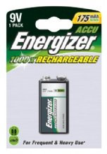 Energizer HR22FSB1 PP3 9V Size 170mah Rechargeable Batteries (1 Battery)