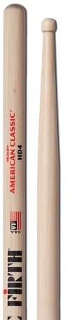 VIC FIRTH HD4 Drum-Stick 5A American Classic-Serie, Hickory,Wood-Tip