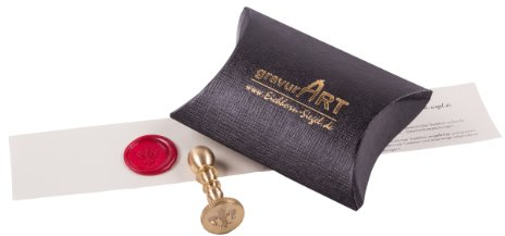 Mini-Siegel Messing Petschaft incl. Gravur Motiv Lilie Fleur de lis
