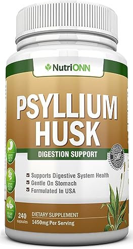 PSYLLIUM Husk Capsules - 1450mg Per Serving - 240 Capsules - Premium Psyllium Fiber Supplement - Great for Digestion and Regularity - 100% Natural Soluble Fiber