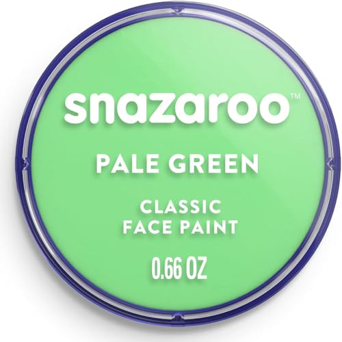 Snazaroo 1118400 barnsmink, hudvänlig vattenbaserad ansiktssmink, vattenbaserad vattenmålning, parabenfri, 18 ml kruka – blekgrön