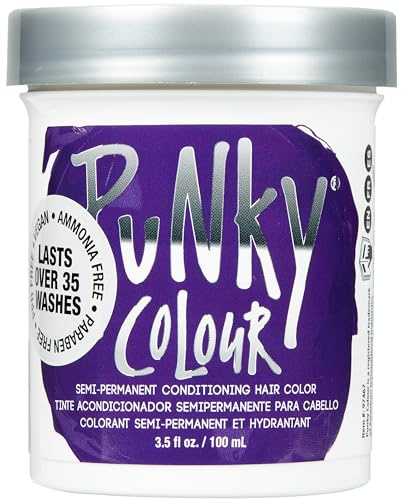 Punky Plum Semi Permanent Hair Color - Vegan & Cruelty-Free Conditioning Hair Dye, Lasts Up to 35 Washes, 3.5 fl oz
