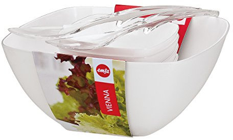 Emsa Vienna Salat-Set 6-teilig, Weiß, Schüssel-Set, Schälchen, Schüssel, 512766