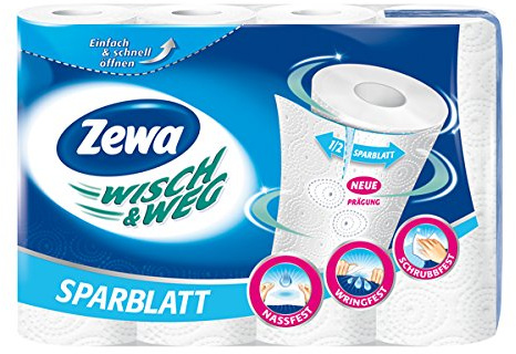 Zewa Wisch&Weg Sparblatt Küchenrollen (4 Rollen x je 74 Blatt)