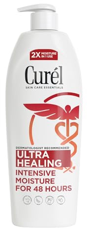 Curel Ultra Healing Intensive Fragrance-Free Lotion For Extra-Dry Skin, Dermatologist Recommended, Ideal for Sensitive Skin, Cruelty Free, Paraben Free, 20 Oz