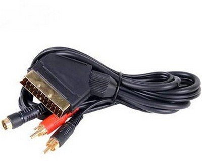 World of Data Scart to 2 RCA Phono + S-Video Cable Gold Plated - 1.5 Metres
