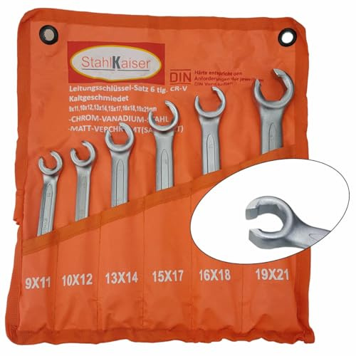 Profi-Werkzeuge 6-tlg. Doppel Ringschlüssel Satz Bremsleitung Hydraulik Bremsen