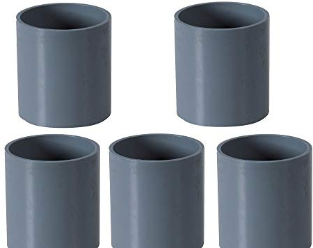 EXCOLO PVC Rohre und Fitting Ø 40 mm Fitting Winkel Kniestück Adapter Muffen T-Stück Kappen (5 x Muffe 40mm)