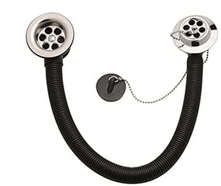 Bulk Hardware BH01262 Combiné vidage de baignoire/trop-plein avec bouchon/chaîne