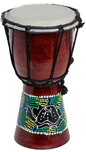 30cm Kinder Djembe Trommel Bongo Drum Holz Bunt Schildkröte