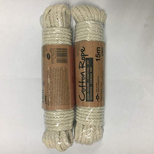 2 X Cotton Rope 7mm X 15meter by UBL