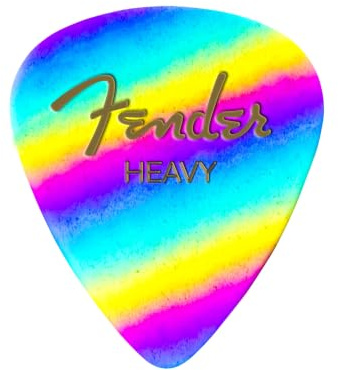 Fender 351 Shape Graphic Picks (12 Pack) for electric guitar, acoustic guitar, mandolin, and bass