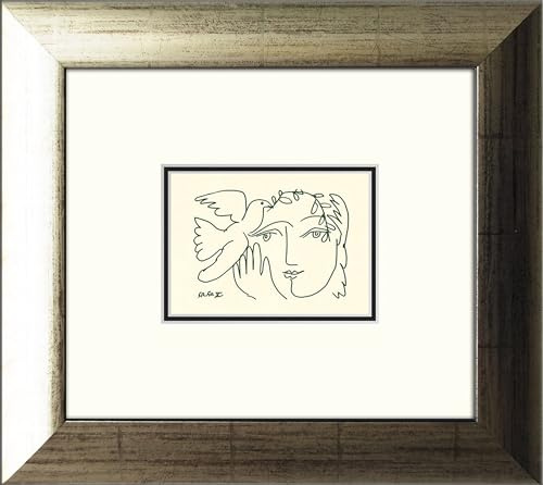artissimo Bild gerahmt 39x35 cm Pablo Picasso „Femme Endormie“ AG3801 – hochwertiger Kunstdruck mit Rahmen, minimalistisches Gemälde für Wohnzimmer & Büro