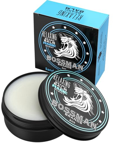 Bossman Relaxing Beard Balm for Men (Magic Scent) – Tames, Relaxes, Thickens & Softens for Ultimate Beard Care – Made in USA