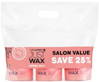 Salon System Just Wax Ideal Cream Wax for Short/Stubborn Hair 450g. 3 Pack