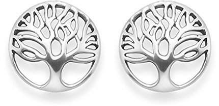 Heather Needham Sterling Silver Yggdrasil Life Tree Earrings - Yggdrasil stud earrings - Size: 12mm - .Branded Gift Box. 5297