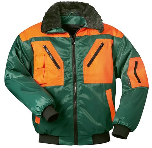 safety pilotjacka 4-i-1-funktion, skogsgrön/orange, storlek XXXL