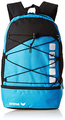 Erima Unisex CLUB 5 Multifunktionsrucksack mit Bodenfach (723574), curacao/schwarz, 1