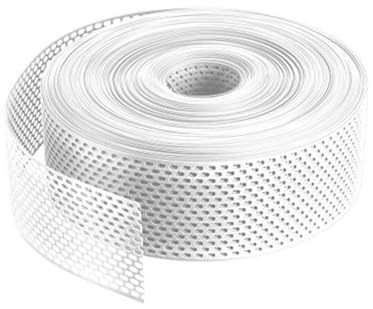 Fassadenprofile Traufgitter 60m x 80mm Weiß Traufgitter aus PVC, Ovallochung, Lüftungsband für optimale Fassaden- und Dachbelüftung