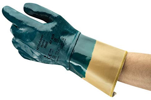 Ansell ActivArmr 47-409 Arbeitshandschuhe, Mechanikschutz, Schnittschutz, Industrie und Mechaniker Handschuhe, Montagehandschuh, Damen Herren, Waschbar, Blau, Größe XL (12 Paar)