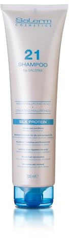SALERM - Champú Hidratante - Salerm 21 Silk Protein - 300 ml - para Pelo Seco y Dañado - con Proteínas de Seda - Nutre, Repara y Revitaliza el Cabello - Protección Térmica