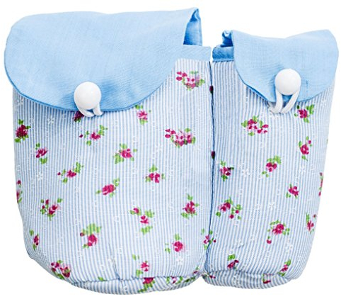 Dispenser porta dischetti di cotone e bastoncino di cotone da viaggio di colore blu bianco 12 x 14,5 cm Ringelsuse