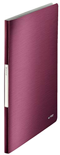Leitz A4 displaybok, 40 fickor, 80 arkkapacitet, genomskinliga fickor, granatröd, stilintervall, 39590028